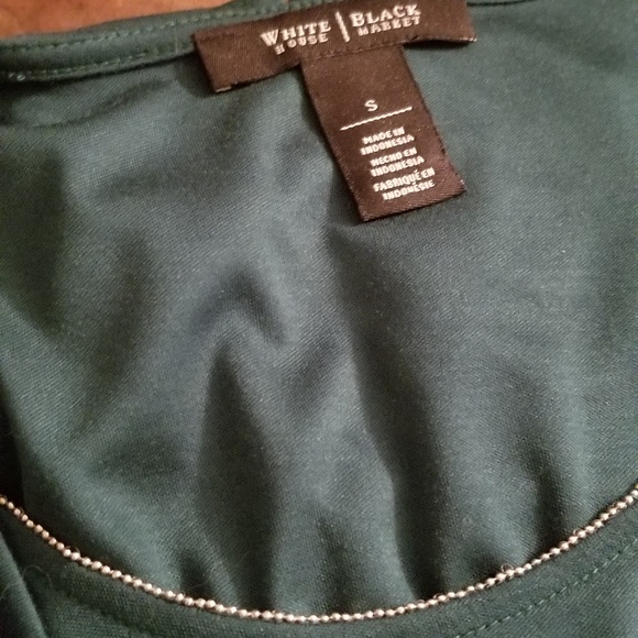 White House Black Market dressy winter green top - Picture 8 of 8